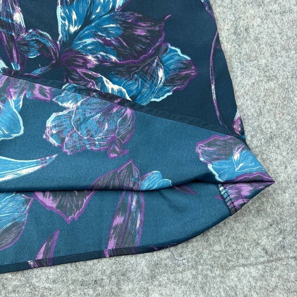 Everly Dress‎ Womens Medium Blue Green Floral Sleeveless Shift Lined Midi - Picture 6 of 15